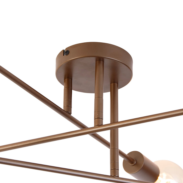 QAZQA Smart plafondlamp donkerbrons 6-lichts incl. 6 Wifi G95 -