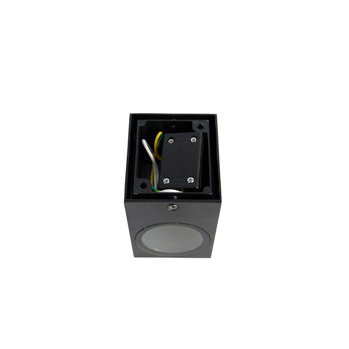 QAZQA Set van 3 smart wandlampen zwart GU10 50mm IP44 - Baleno