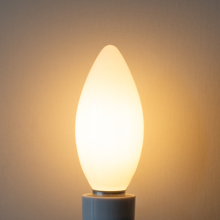 LUEDD Set van 5 E14 dimbare LED lampen B35 opaal 4W 400 lm 2200K