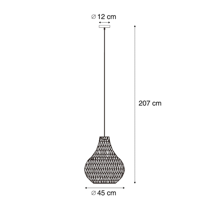 QAZQA Scandinavische hanglamp bruin 45cm - Lina Natural