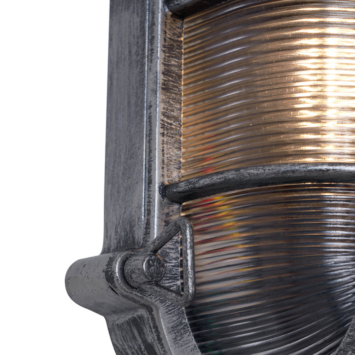 QAZQA Buiten wandlamp zilver ovaal IP44 - Noutica