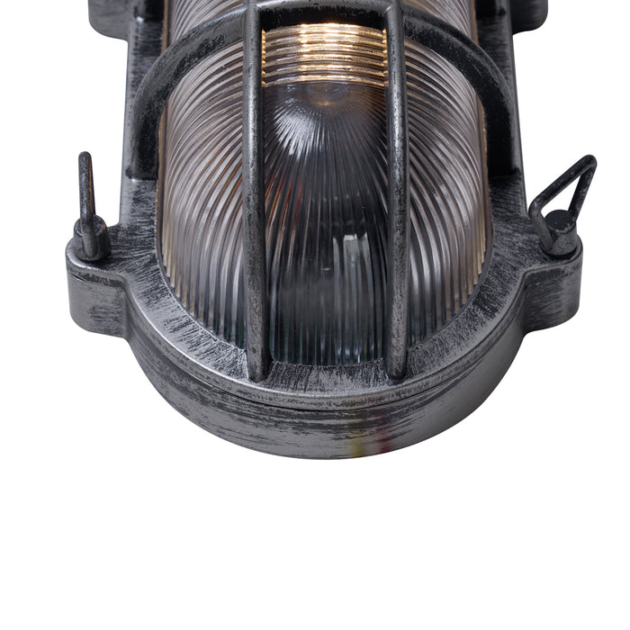 QAZQA Buiten wandlamp zilver ovaal IP44 - Noutica