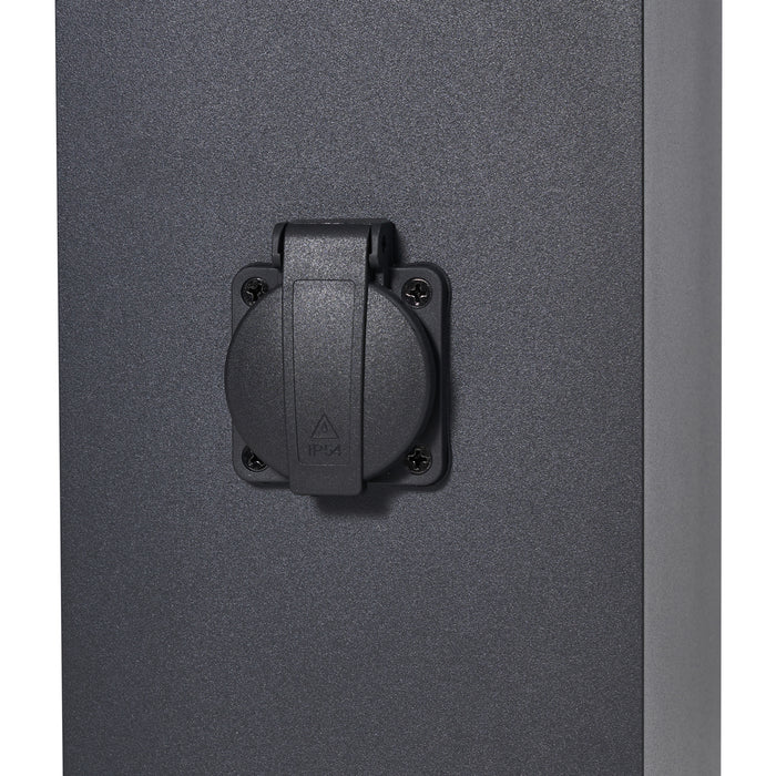 QAZQA Moderne staande buitenlamp zwart 80cm met stopcontact IP44 -