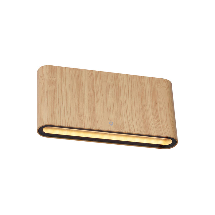 QAZQA Scandinavische buiten wandlamp hout print 17,5cm incl. LED IP65