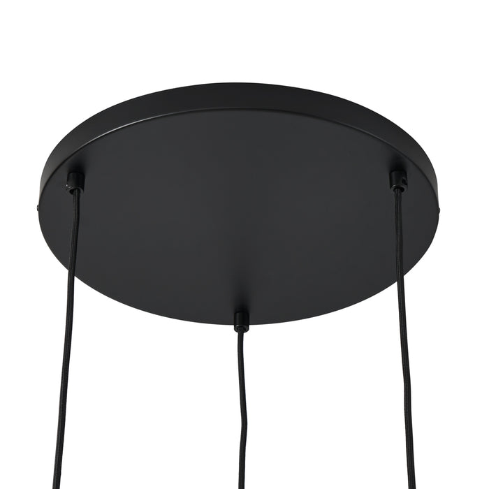 QAZQA Retro hanglamp zwart met oranje 3-lichts - Felt