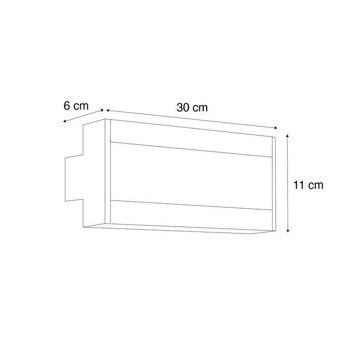 QAZQA Moderne wandlamp zwart 30cm incl. LED CCT IP54 - Vanya