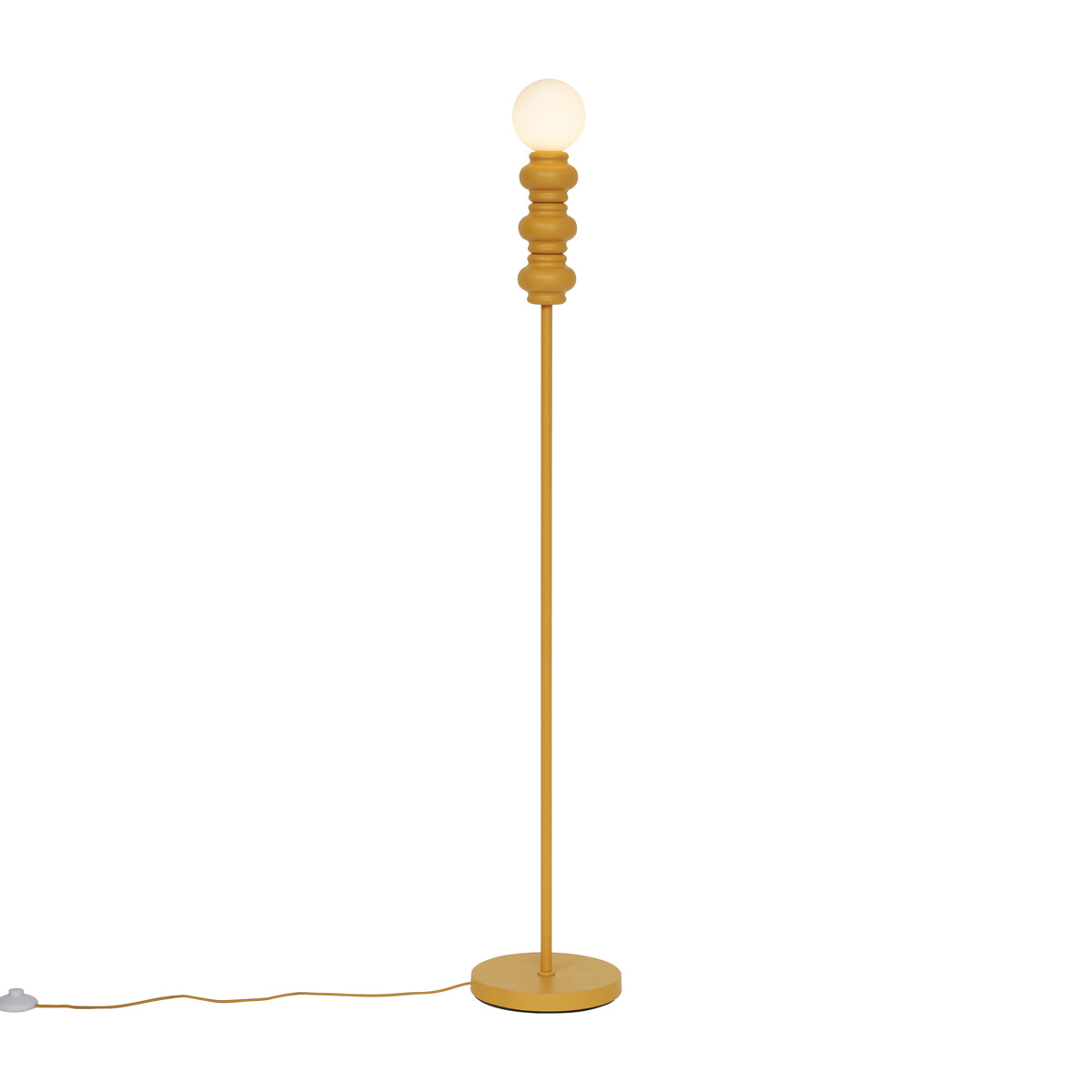 QAZQA Retro vloerlamp okergeel met mat glas - Fedde