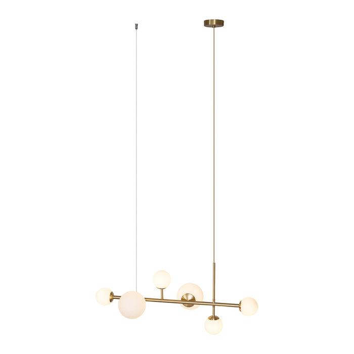 QAZQA Hotel Chique hanglamp goud met opaal wit glas 6-lichts - Monaco