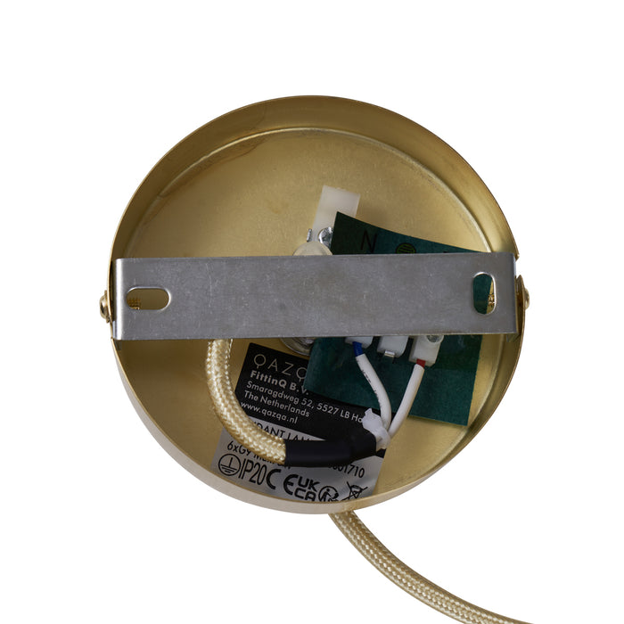 QAZQA Hotel Chique hanglamp goud met opaal wit glas 6-lichts - Monaco