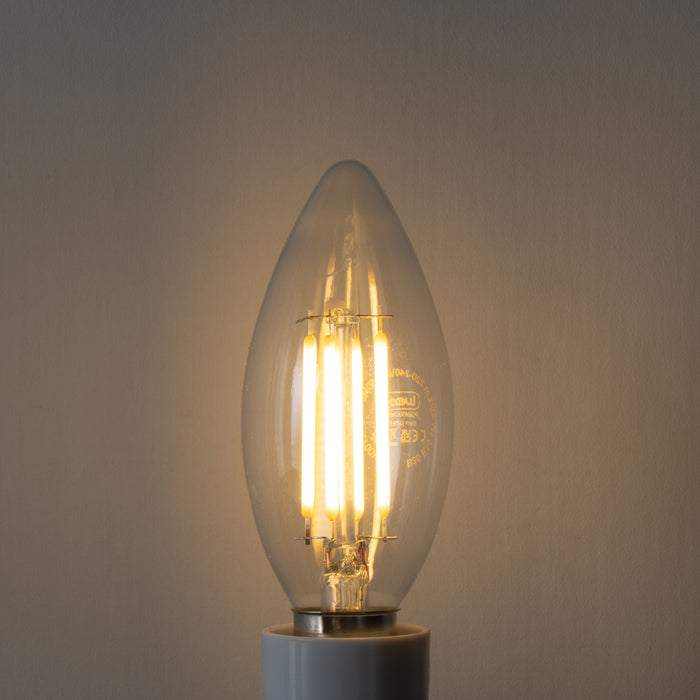 LUEDD E14 3-staps dimbare LED lamp B35 helder 4W 450 lm 2700K