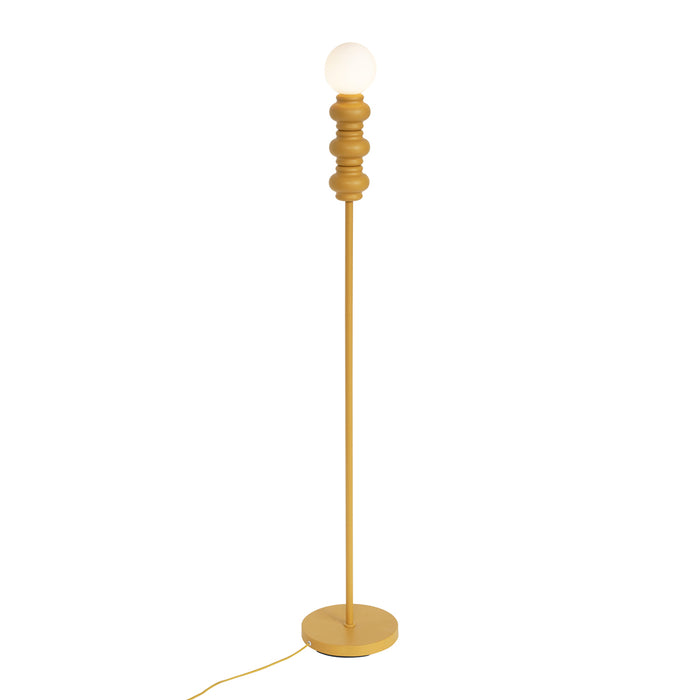 QAZQA Retro vloerlamp okergeel met mat glas - Fedde