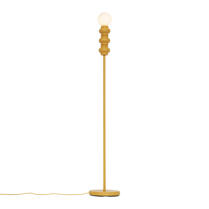 QAZQA Retro vloerlamp okergeel met mat glas - Fedde