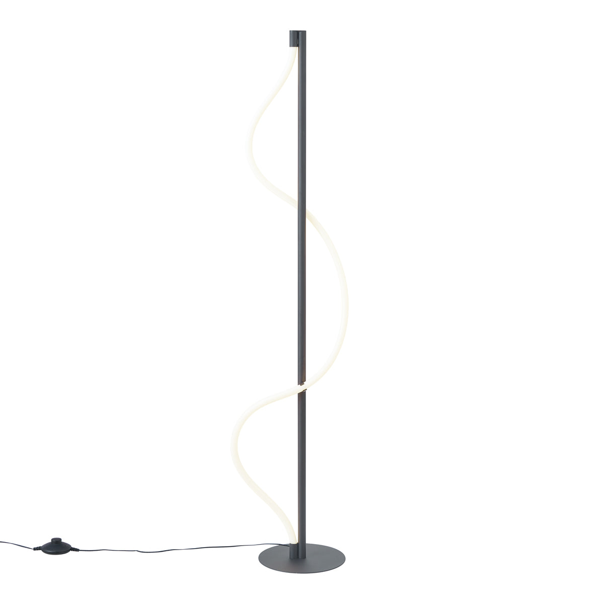 QAZQA Moderne vloerlamp zwart incl. LED 3-staps dimbaar - Twirl