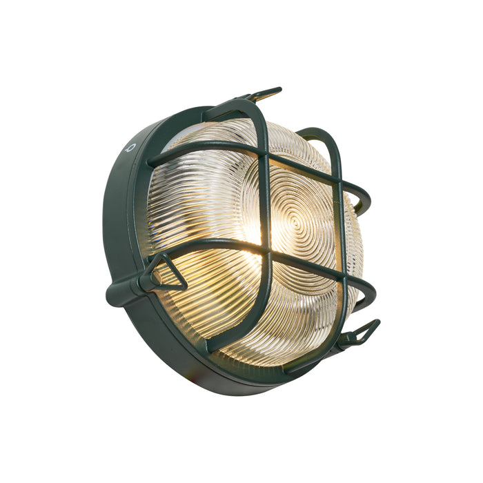 QAZQA Buiten wand- en plafondlamp donker groen rond IP44 - Noutica