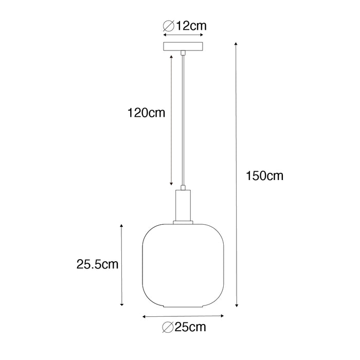 QAZQA Smart hanglamp zwart met messing en amber glas incl. Wifi G95 -