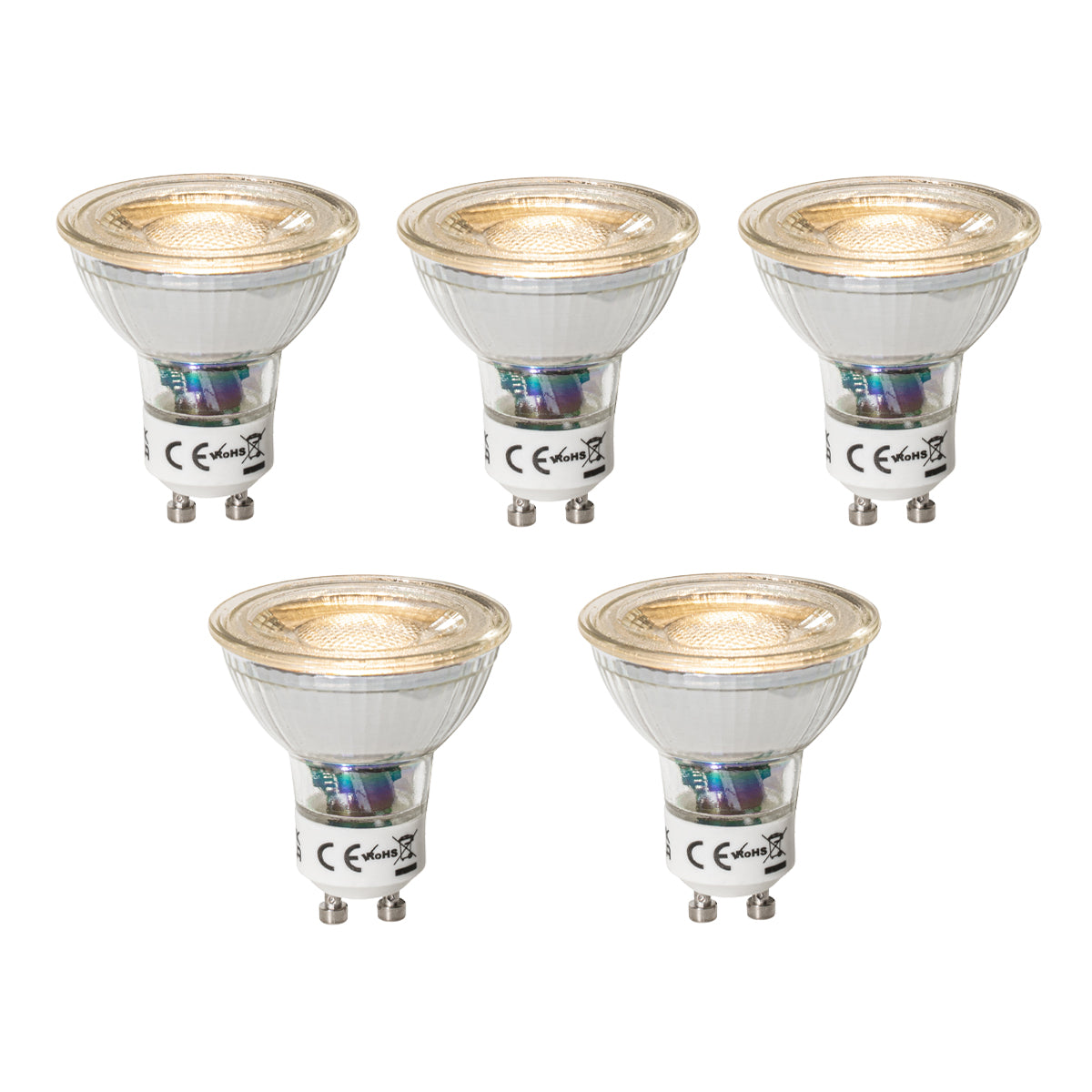 LUEDD Set van 5 GU10 dimbare LED lamp 3W 200 lm 2700K