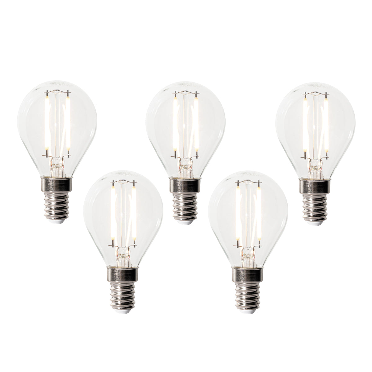 LUEDD Set van 5 E14 dimbare LED lampen P45 helder glas 3W 250 lm