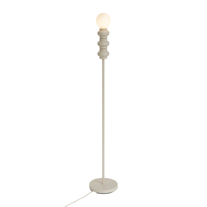 QAZQA Retro vloerlamp beige met mat glas - Fedde