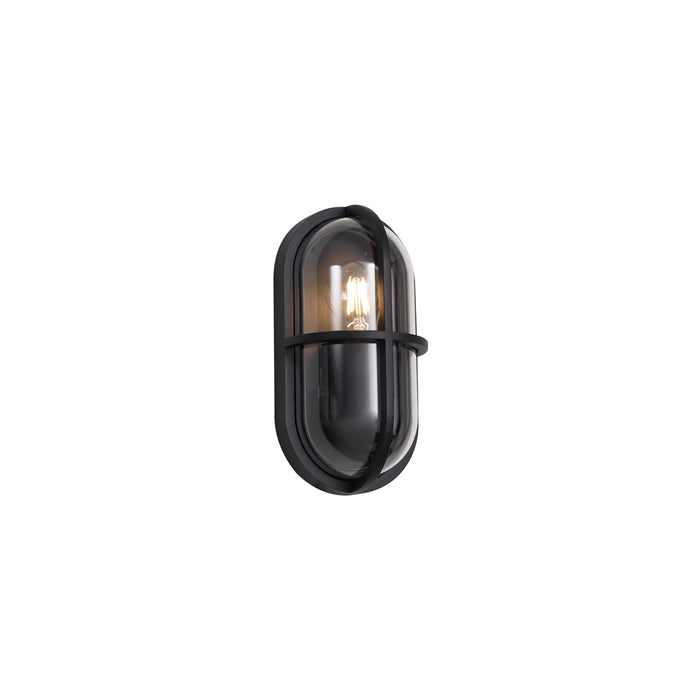 QAZQA Buiten wandlamp zwart ovaal IP65 - Target