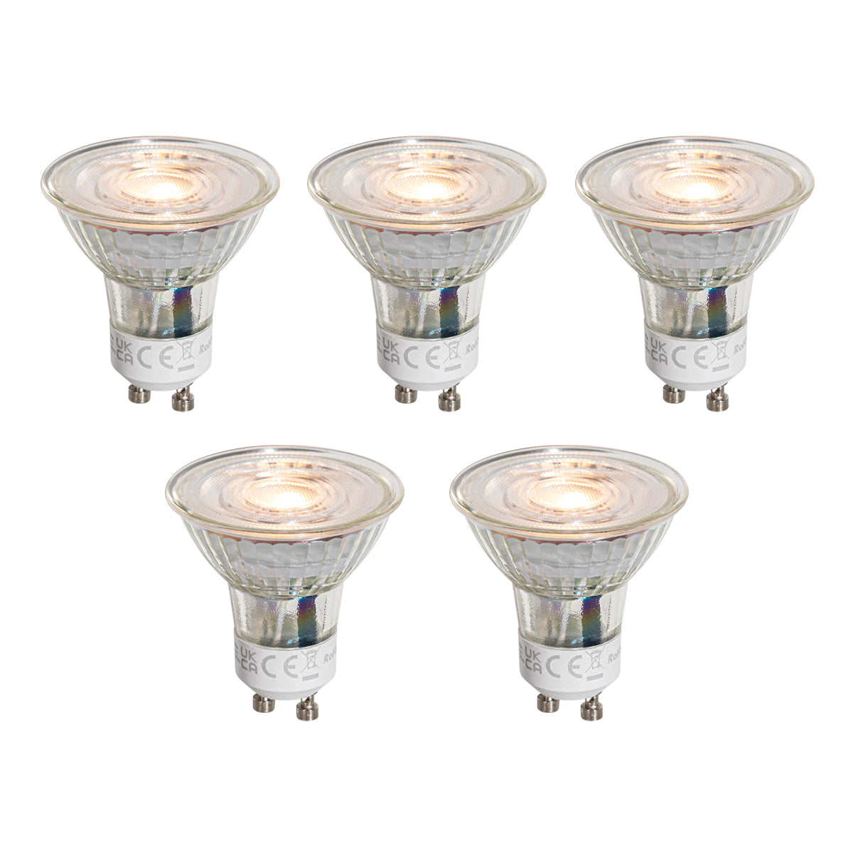 LUEDD Set van 5 GU10 50mm LED lampen helder 3W 250 lm 2200K