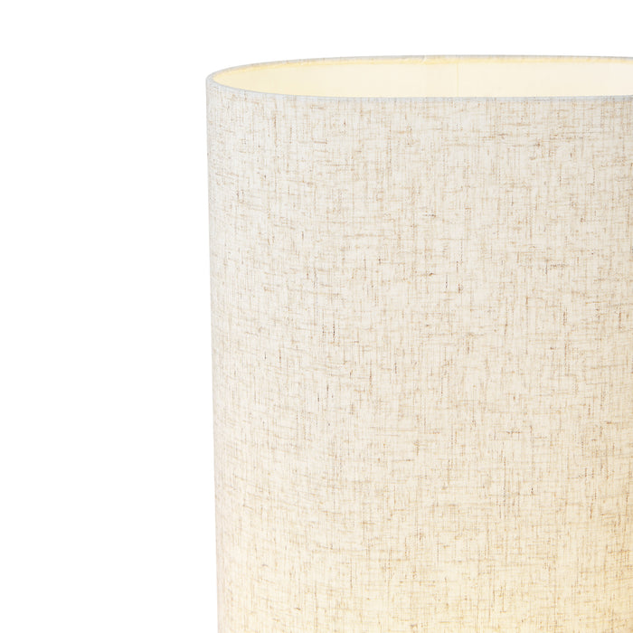 QAZQA Japandi vloerlamp hout met linnen kap 70cm - Lamel