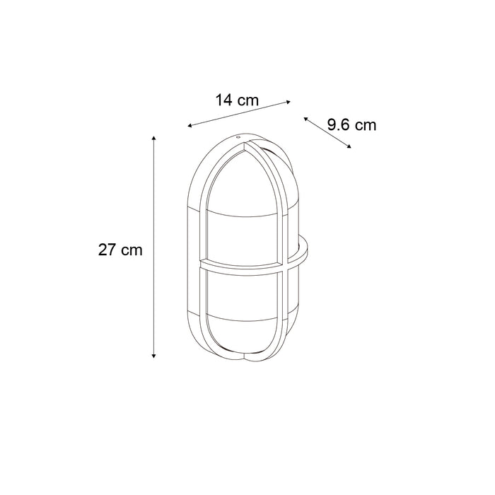 QAZQA Buiten wandlamp zwart ovaal IP65 - Target