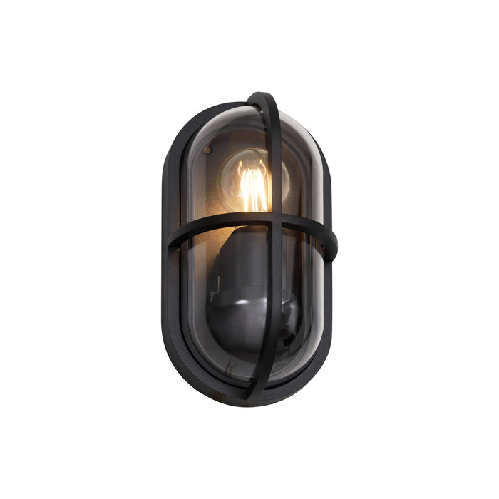 QAZQA Buiten wandlamp zwart ovaal IP65 - Target
