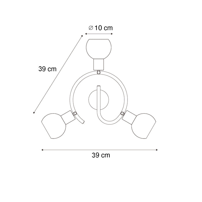 QAZQA Smart plafondspot zwart met smoke glas 3-lichts incl. Wifi P45