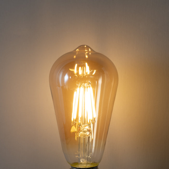 LUEDD Set van 5 E27 dimbare LED lampen ST64 goud 5W 450 lm 2700K