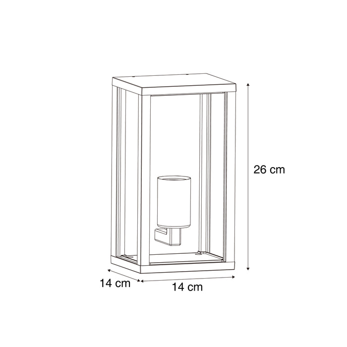 QAZQA Industriële wandlamp hout print 26 cm IP44  - Charlois