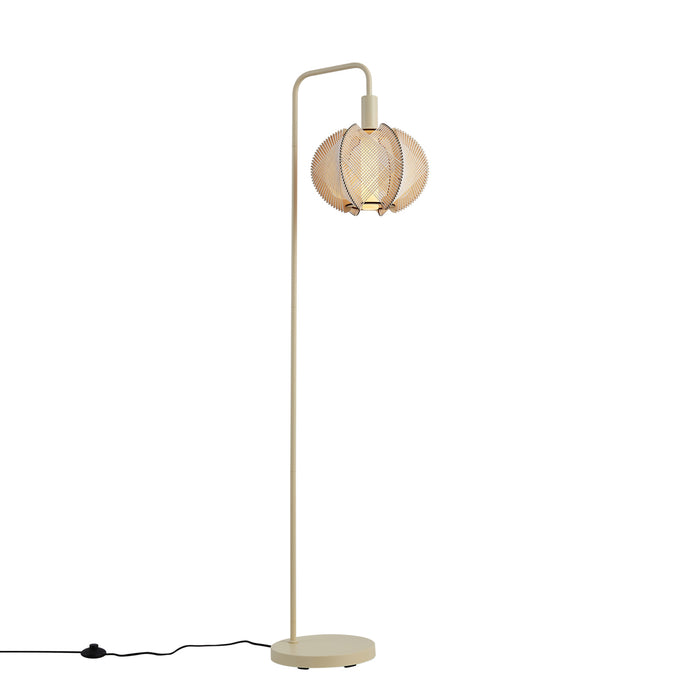 QAZQA Japandi vloerlamp beige met kap - Gertie