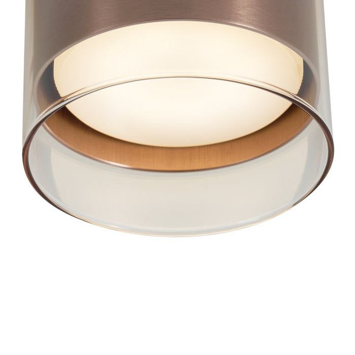 QAZQA Moderne opbouwspot donker brons met glas - Drain