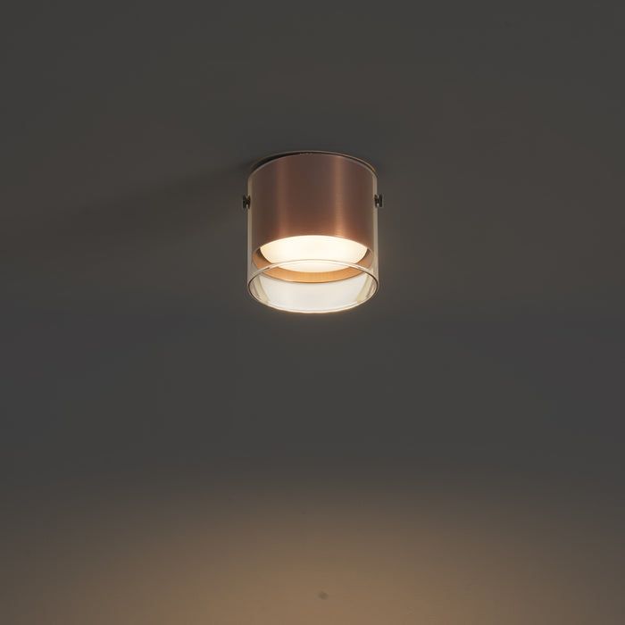 QAZQA Moderne opbouwspot donker brons met glas - Drain