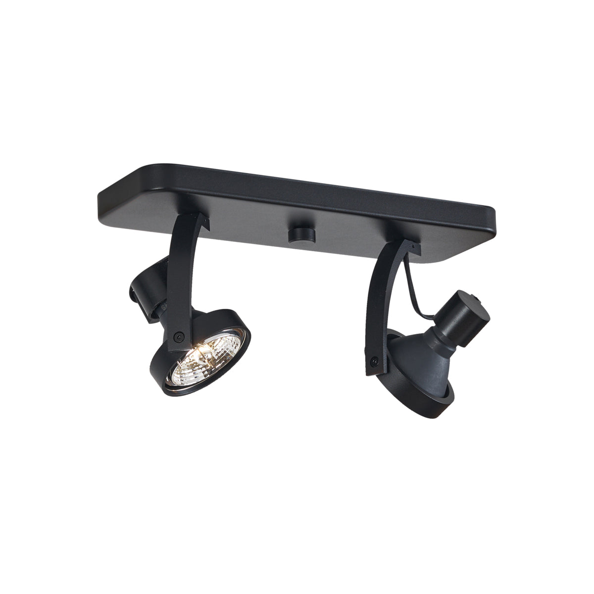 QAZQA Design plafondspot zwart GU10 70mm 2-lichts draai- en