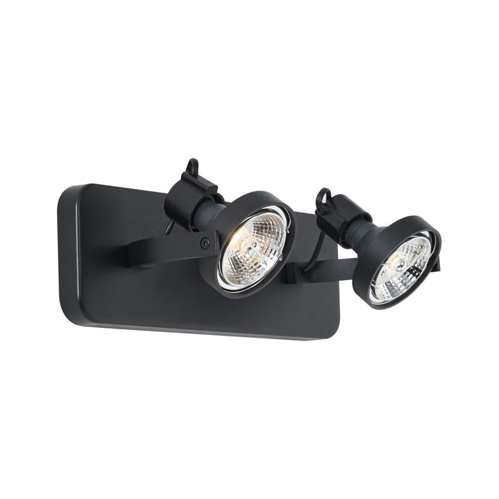 QAZQA Design plafondspot zwart GU10 70mm 2-lichts draai- en