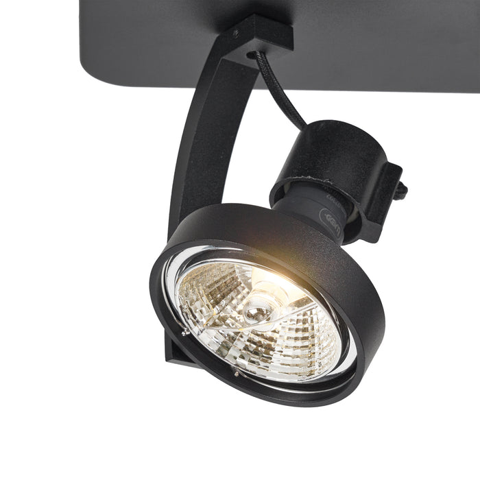 QAZQA Design plafondspot zwart GU10 70mm 2-lichts draai- en