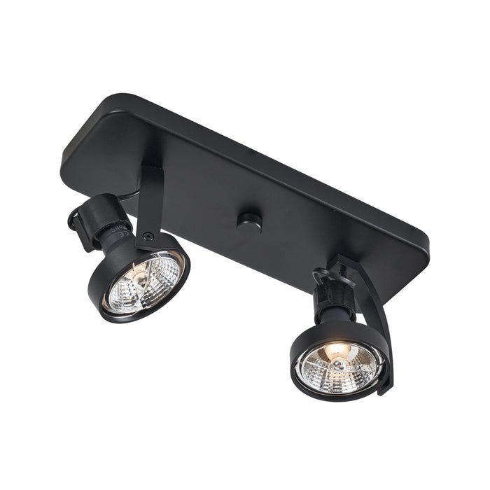 QAZQA Design plafondspot zwart GU10 70mm 2-lichts draai- en