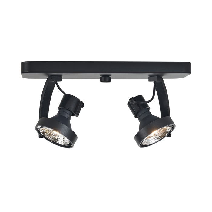 QAZQA Design plafondspot zwart GU10 70mm 2-lichts draai- en