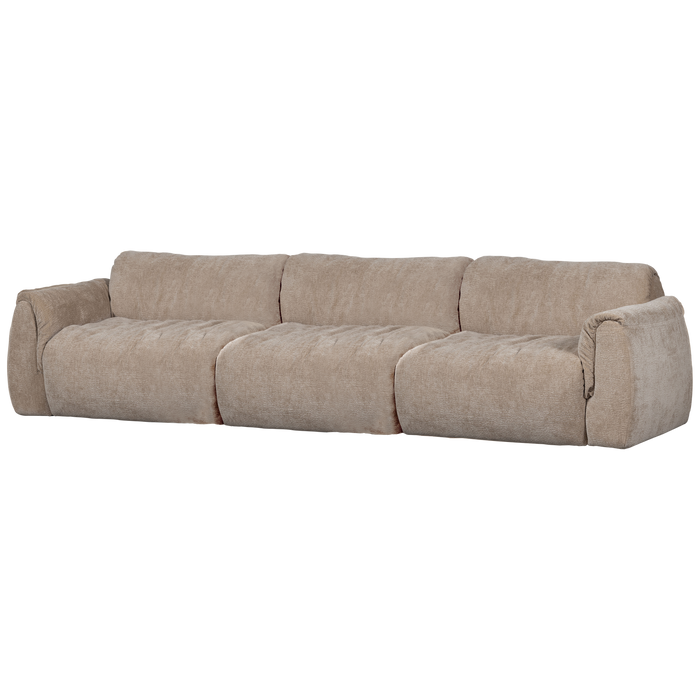 WOOOD Baggy 3-Zits Bank - 3D Chenille - Zand - 81x309x101