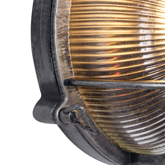 QAZQA Buiten wandlamp zilver rond IP44 - Noutica