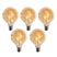 LUEDD Set van 5 E27 dimbare LED lamp spiraal filament G95 goud 4W 270