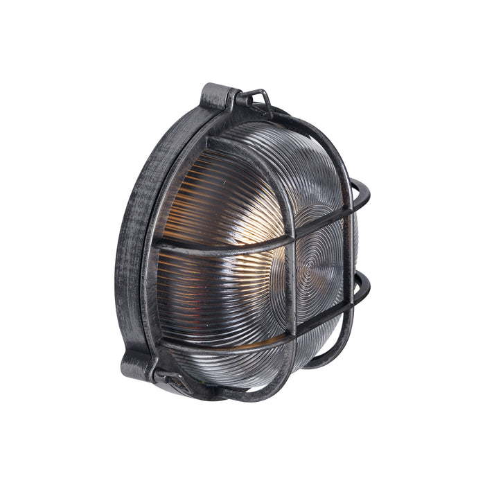 QAZQA Buiten wandlamp zilver rond IP44 - Noutica