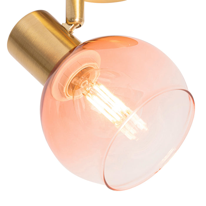 QAZQA Smart spot goud met roze glas incl. Wifi P45 - Vidro