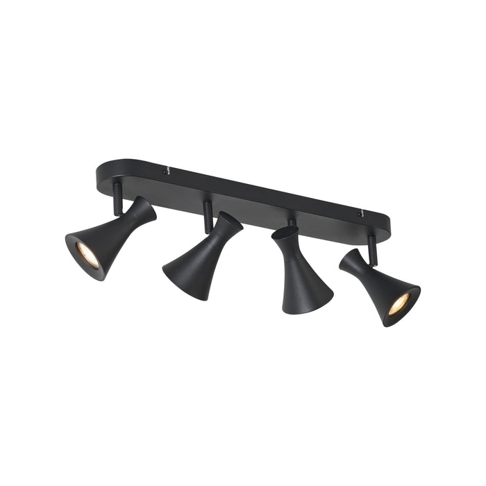 QAZQA Moderne plafondspot zwart 4-lichts draai- en kantelbaar -