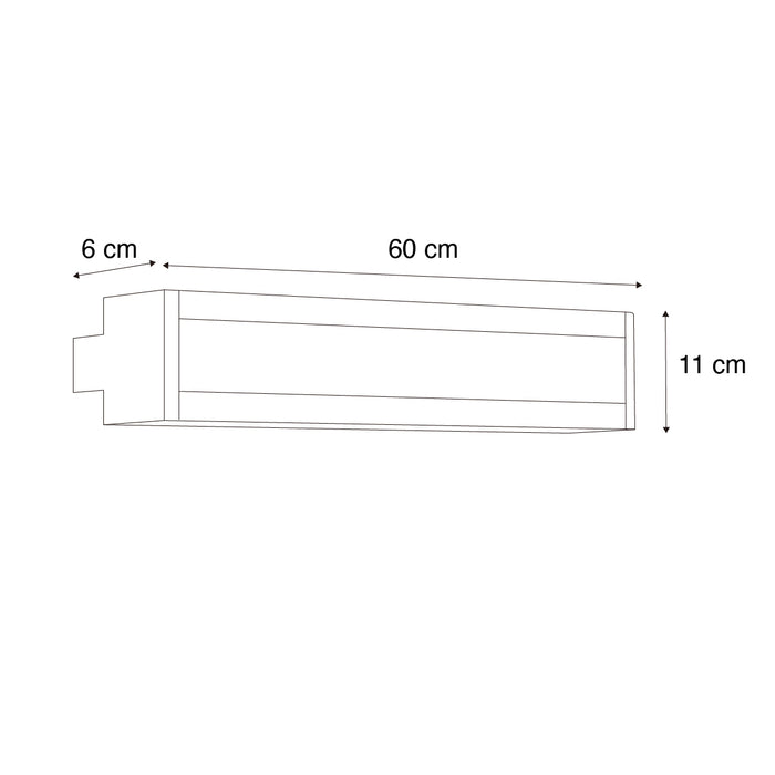 QAZQA Moderne wandlamp zwart CCT 60cm incl. LED IP54 - Vanya