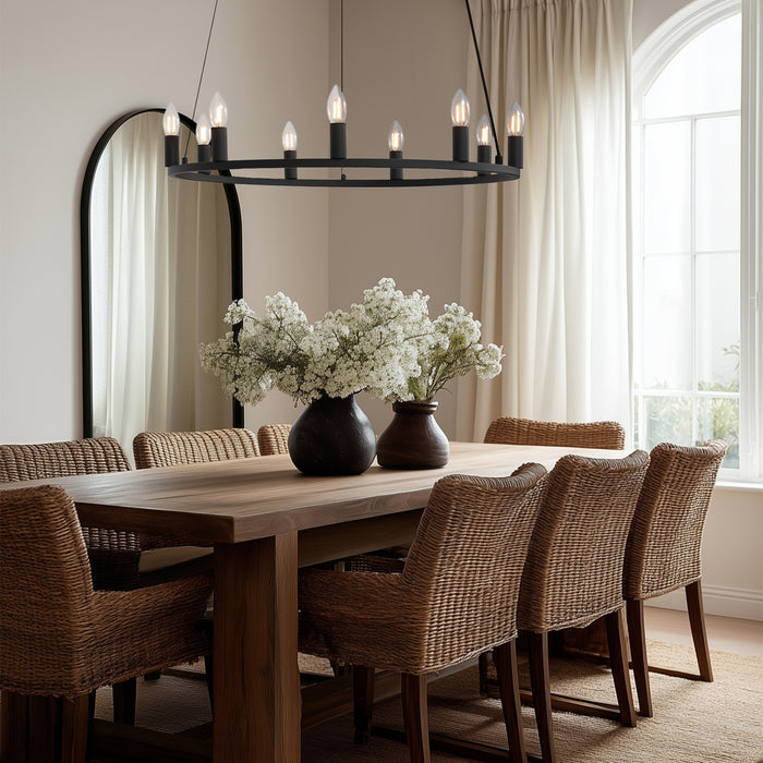 QAZQA Industriële hanglamp zwart 9-lichts - Knight