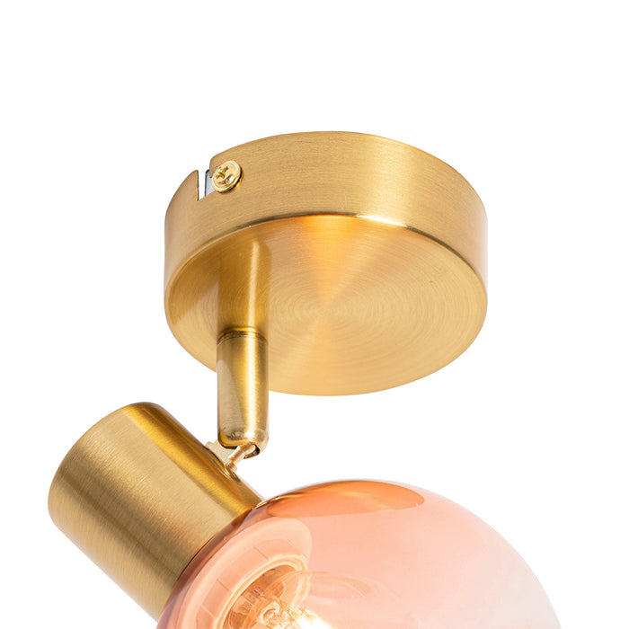 QAZQA Smart spot goud met roze glas incl. Wifi P45 - Vidro