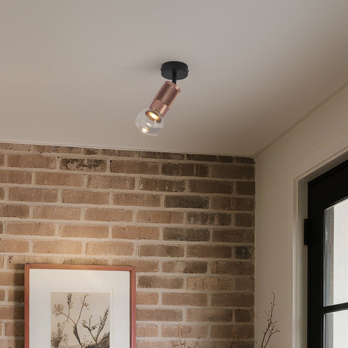 QAZQA Moderne plafondspot donker brons draai- en kantelbaar - Veerle