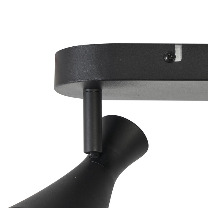 QAZQA Moderne plafondspot zwart 4-lichts draai- en kantelbaar -