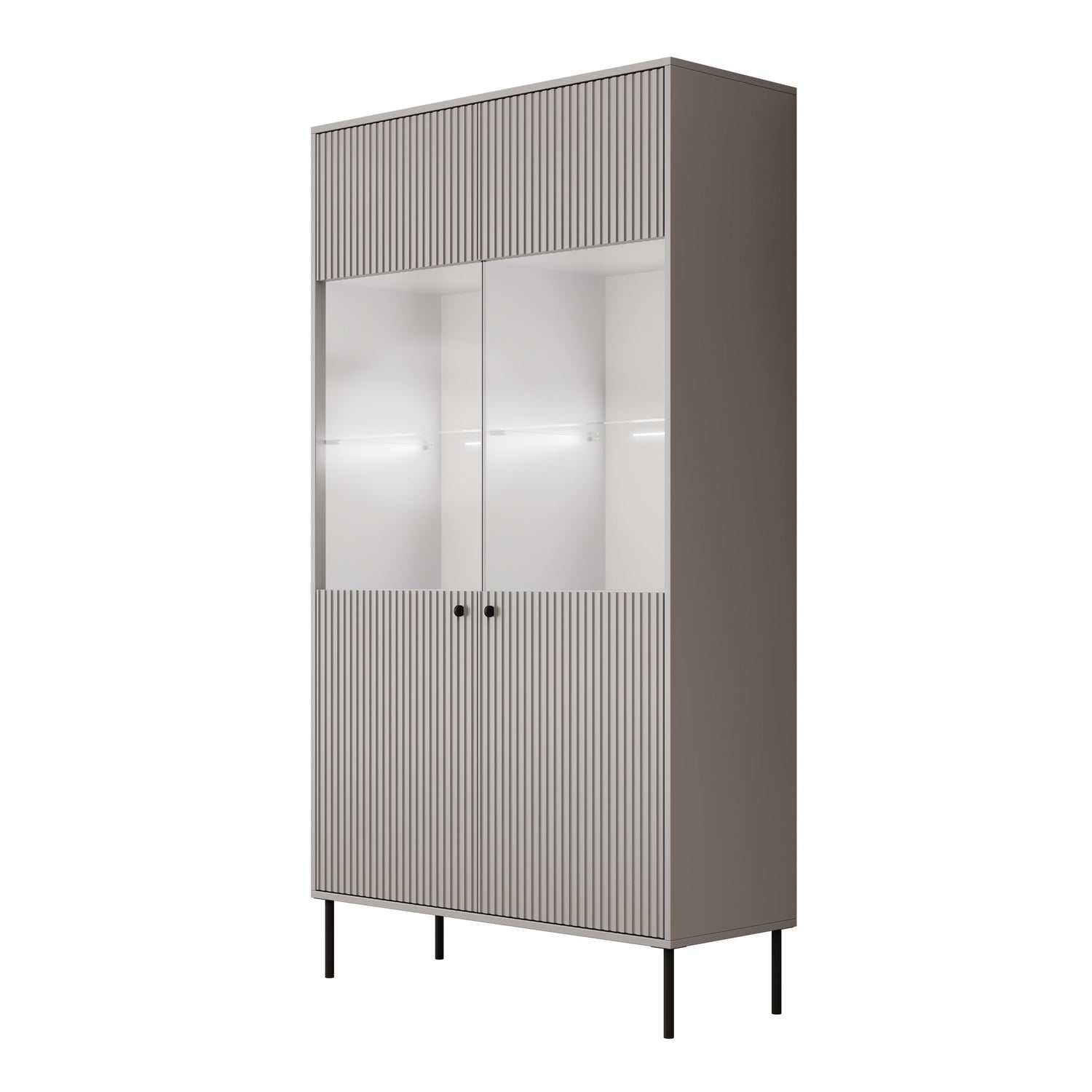 Meubella - Vitrinekast Ilux - Grijs - 105 cm